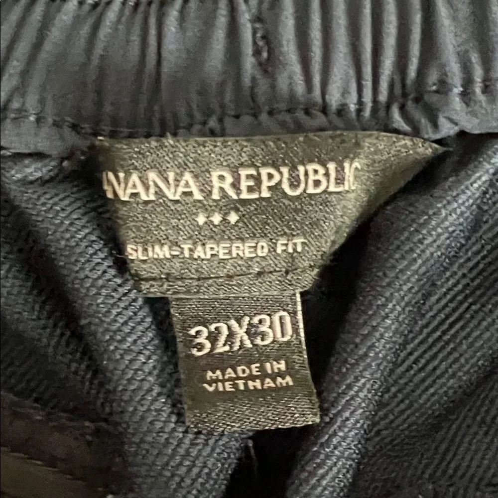 Banana Republic Men' Travel Slim Tapered Pants Drawstring Navy Blue - 32x30